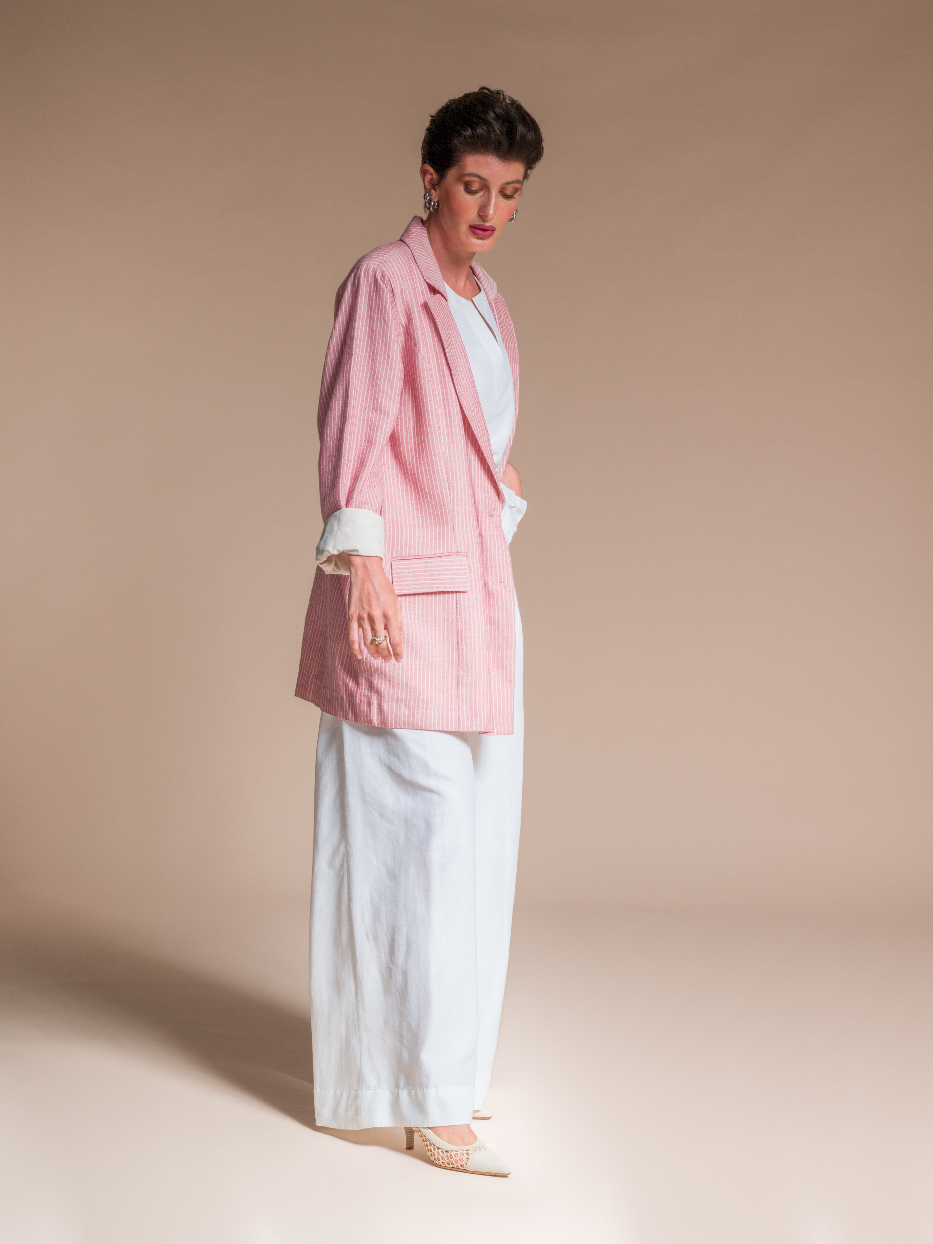 Red oversize Jacket Lotus Silk & Organic Cotton