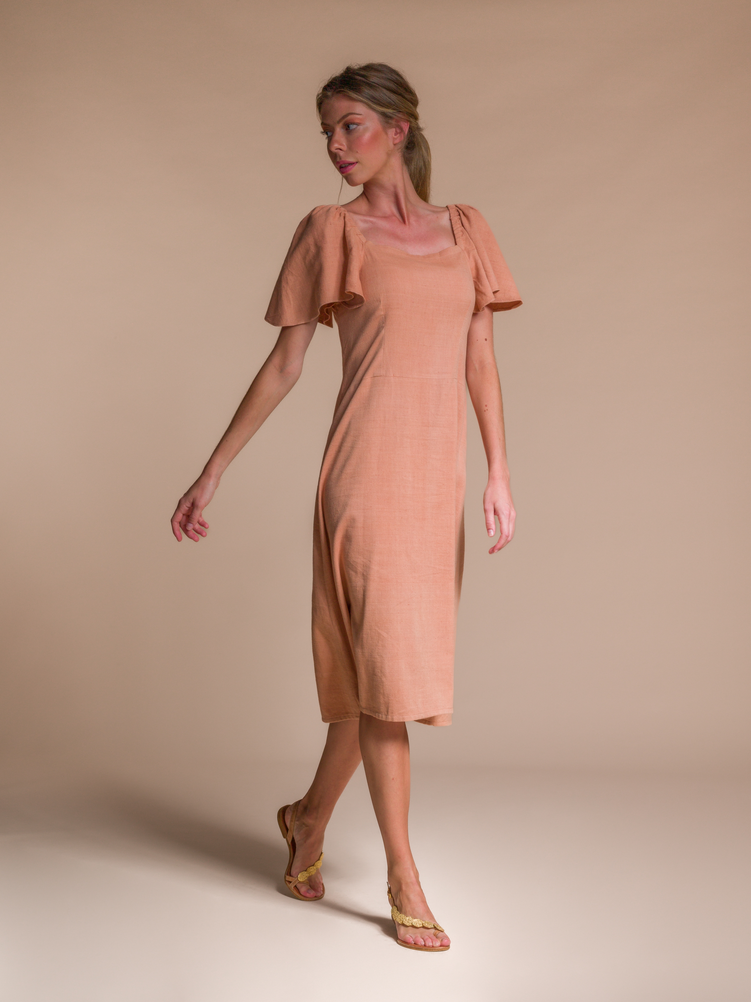 Terracotta Dress in Lotus Silk & Organic Cotton